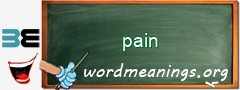 WordMeaning blackboard for pain